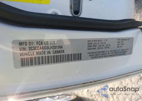 2020 Chrysler 300 Touring from USA, damaged, VIN 2C3CCAAG0LH201164